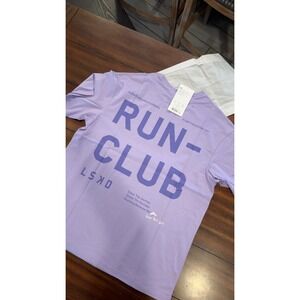 LSKD Love The Run FLXCotton Tee Oversize Violet Ray Purple Large NEW NWT